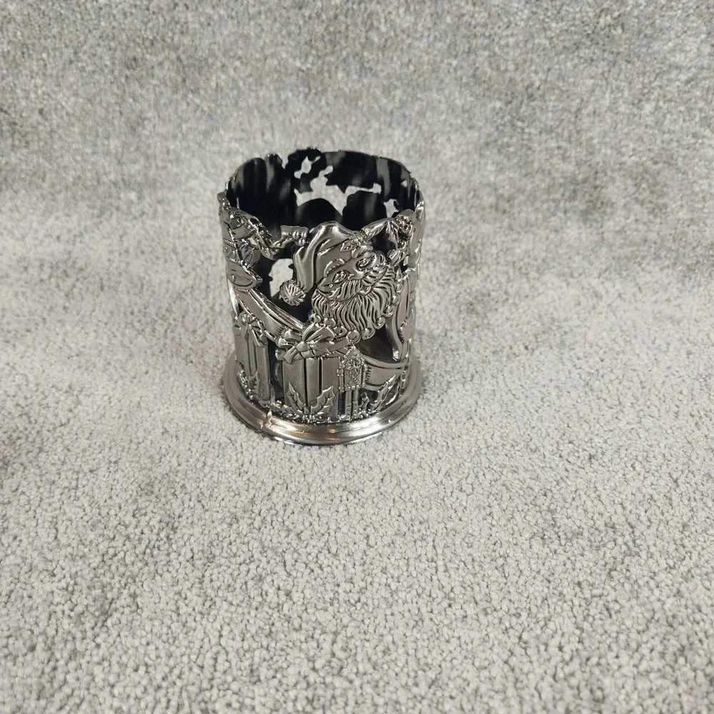 Godinger‎ Silver Art Season Greetings Santa Votive Candle Holder